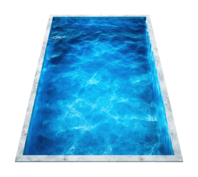 Refreshing swimming pool water backyard oasis clear blue aerial view isolated on transparent background - Powered by Adobe