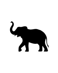 silhouette of an elephant isolated on white elephant, animal, mammal, vector, wild, illustration, silhouette, nature, symbol, zoo, icon, wildlife, safari, rhino, trunk, dog