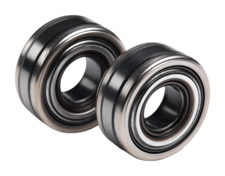 Industrial bearing components factory workshop product isolated on transparent background