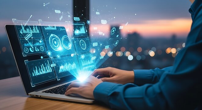 Hand holding a wooden block with a magnifying glass icon above a pyramid of blocks with person icons, representing recruitment or search