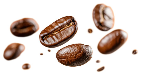 Coffee beans flying in the air coffee coffee beans beverage.
