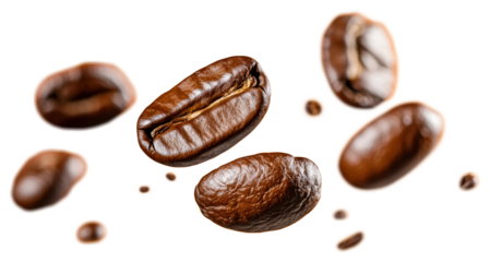 Coffee beans flying in the air coffee coffee beans beverage.