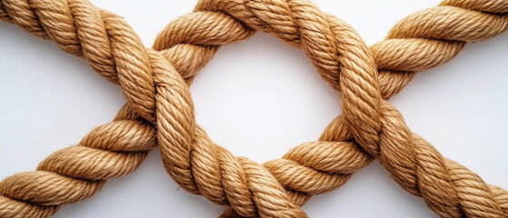 The intertwined ropes form a secure knot, symbolising unity and strength, ideal for creating an atmospheric backdrop in logo designs or themed posters.