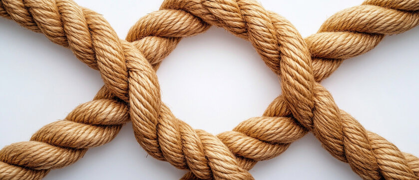 The intertwined ropes form a secure knot, symbolising unity and strength, ideal for creating an atmospheric backdrop in logo designs or themed posters.