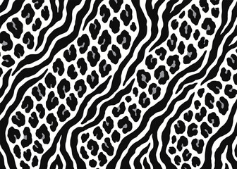 Abstract hybrid animal skin pattern design. Animal print vector illustration background. Wildlife fur skin design illustration for web, home decor, fashion, surface, graphic design