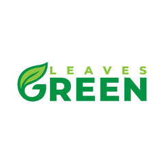 GREEN LEAVES letter logo design vector
