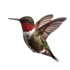 Fototapeta premium Ruby-Throated Hummingbird Hovering Mid-Air