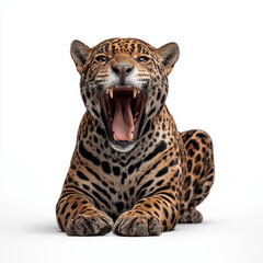 Obraz premium Roaring Jaguar Showing Teeth and Power