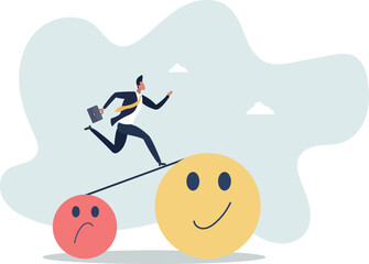 Relaxation make anxiety or stressed to happy, optimistic relief or metal illness therapy, bipolar disorder or mindful thinking concept.Life and employment of people.