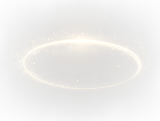 Golden glowing halo on transparent background creates a calming visual effect in a serene setting