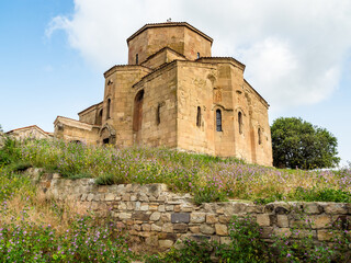 view of Mtskheta Church of Holy Cross in Georgia