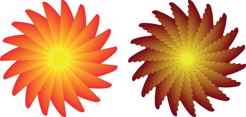 Golden Sun Circle Vector Art – Modern Icon Illustration, Badge Seal Symbol, Orange & Red Banner Element, Decorative Pattern Shape for Web Design & Digital Graphics