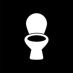 Toilet bowl simple icon isolated on black background