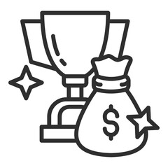 Prize Money Icon Single Vector Collection 