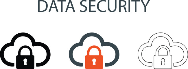 Cloud Data Security and Protection Icons