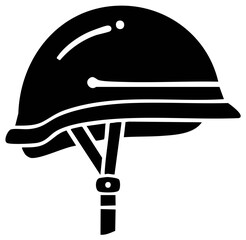 Black and White Helmet Illustration Safety Equipment Icon