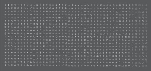 500 icon mega set template 