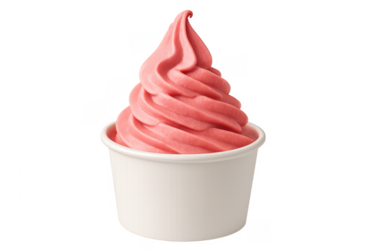 Pink strawberry soft serve frozen yogurt cup - Powered by Adobe