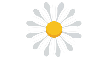 Stylized simplistic illustration of a daisy flower with soft color tone