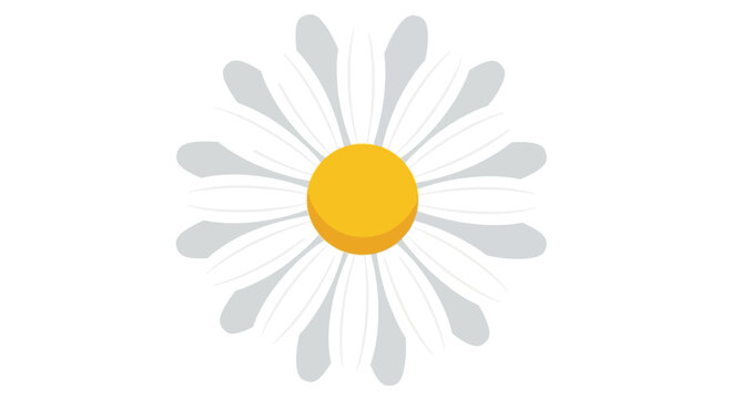 Stylized simplistic illustration of a daisy flower with soft color tone