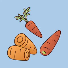 Colorful Carrot Vector Bundle for Organic Food and Healthy Eating Design