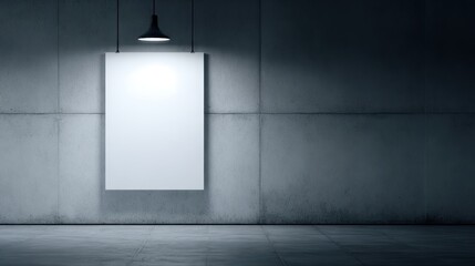 Company wall with empty ad billboard, realistic 3D mockup for marketing presentation