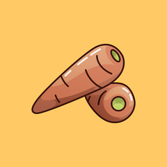Cute Colorful Carrot Vector Illustration for Healthy Food and Organic Concept