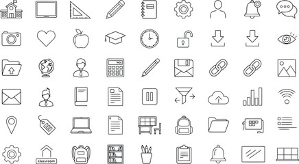 Assortment of handdrawn icons for various categories