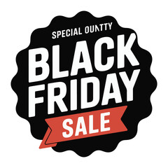 Black Friday Sale Badge - Retro Vintage Discount Label Vector