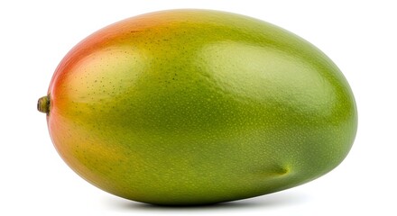 Ripe mango with gradient green and yellow color isolated on white