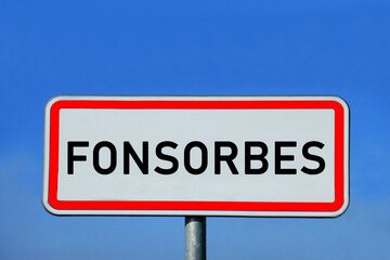 Obraz premium Ortsschild Fonsorbes