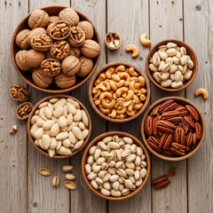 Various nuts in wooden bowls_1.jpeg, Various nuts in wooden bowls