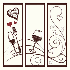 vector illustration of a romantic background with a heart, Eps file. 