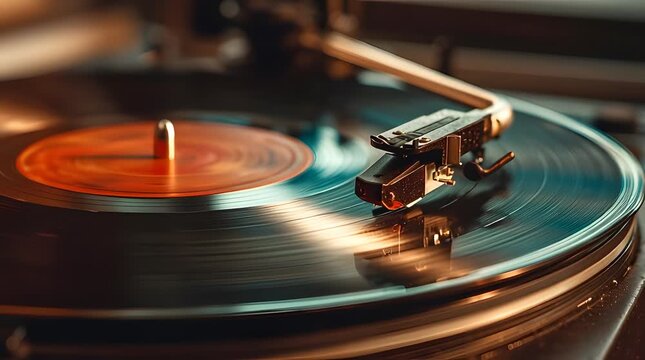 A Close Up Of A Record On A Record Player's Turntable