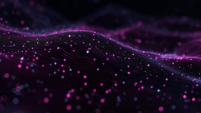 Digital wave patterns creating a data flow background