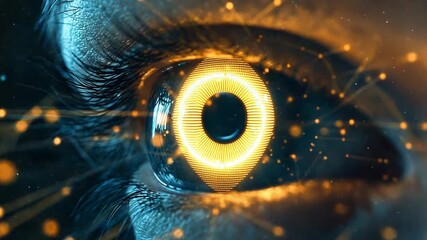 Human eye connecting to futuristic digital network vision - Powered by Adobe