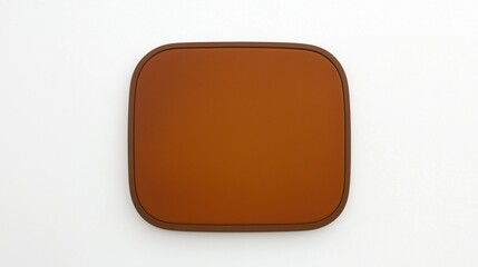 Minimalistic brown rounded icon with a thin rim isolated on white