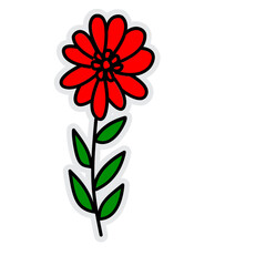 Flower Illustration Sticker