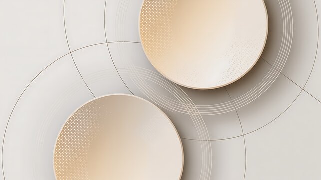 Abstract geometric shapes with soft pastel colors and subtle shadows