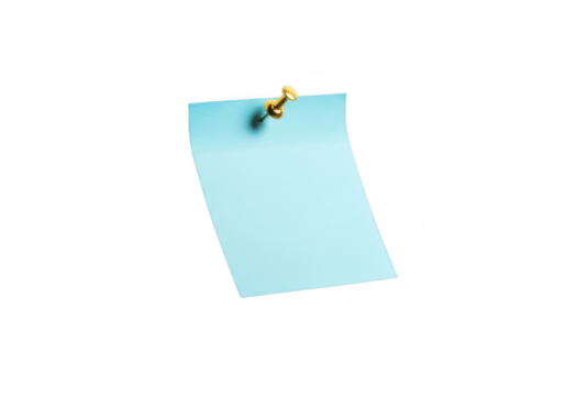 Blue sticky note pinned on dark background for reminders