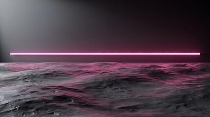Abstract pink light trail across dark textured surface