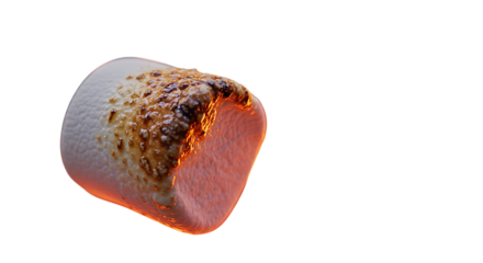 a toasted marshmallow with golden brown edges on transparent background