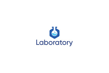 Chemical flask laboratory research scientific logo