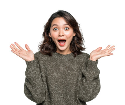 Joyful celebration moment portrait happy vibes isolated on transparent background