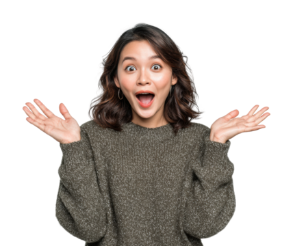 Joyful celebration moment portrait happy vibes isolated on transparent background