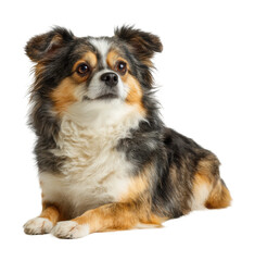 Obraz premium Playful dog relaxing indoors home pet calm environment isolated on transparent background