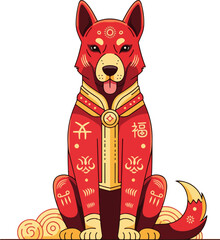 vector illustration of chinese zodiac dog