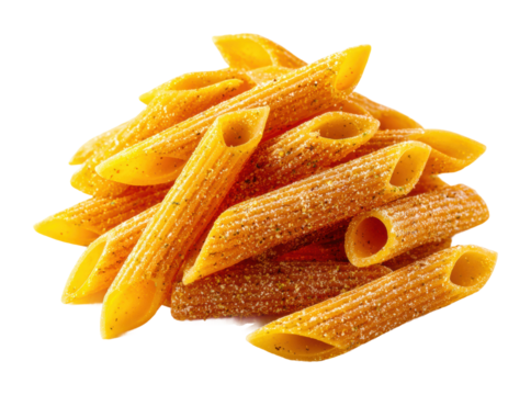 Cooking whole grain penne pasta recipe kitchen food bright isolated on transparent background