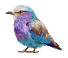 Colorful bird perched on branch nature scene detailed isolated on transparent background