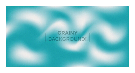 Abstract Turquoise Grainy Gradient Background – Smooth Blurred White Swirls, Soft Vaporwave Texture, Modern Minimal Backdrop for Creative Design